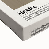 Large art of black and white landscape painting on stretched canvas, depicting various food dishes.