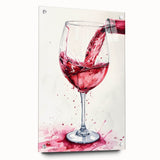 Large abstract wall art on acrylic glass depicting vibrant food and drink motifs, ideal for dining room decor.