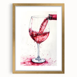 Extra large abstract art print featuring textured swirls in gold and white, framed with a gold mat.