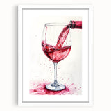 Abstract art print featuring bold geometric patterns in black and white, framed with a white mat.