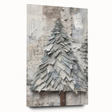 Textured Christmas Tree Art Print - Unique Holiday Wall Decor Accent
