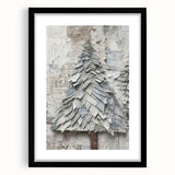 Textured Christmas Tree Art Print - Unique Holiday Wall Decor Accent