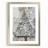 Textured Christmas Tree Art Print - Unique Holiday Wall Decor Accent