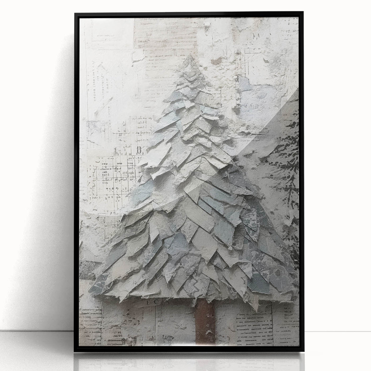 Textured Christmas Tree Art Print - Unique Holiday Wall Decor Accent