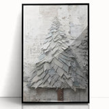 Textured Christmas Tree Art Print - Unique Holiday Wall Decor Accent