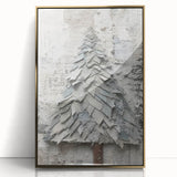 Textured Christmas Tree Art Print - Unique Holiday Wall Decor Accent