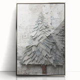 Textured Christmas Tree Art Print - Unique Holiday Wall Decor Accent