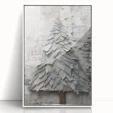 Textured Christmas Tree Art Print - Unique Holiday Wall Decor Accent