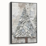 Textured Christmas Tree Art Print - Unique Holiday Wall Decor Accent