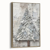 Textured Christmas Tree Art Print - Unique Holiday Wall Decor Accent