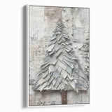 Textured Christmas Tree Art Print - Unique Holiday Wall Decor Accent