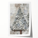 Textured Christmas Tree Art Print - Unique Holiday Wall Decor Accent