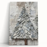 Textured Christmas Tree Art Print - Unique Holiday Wall Decor Accent