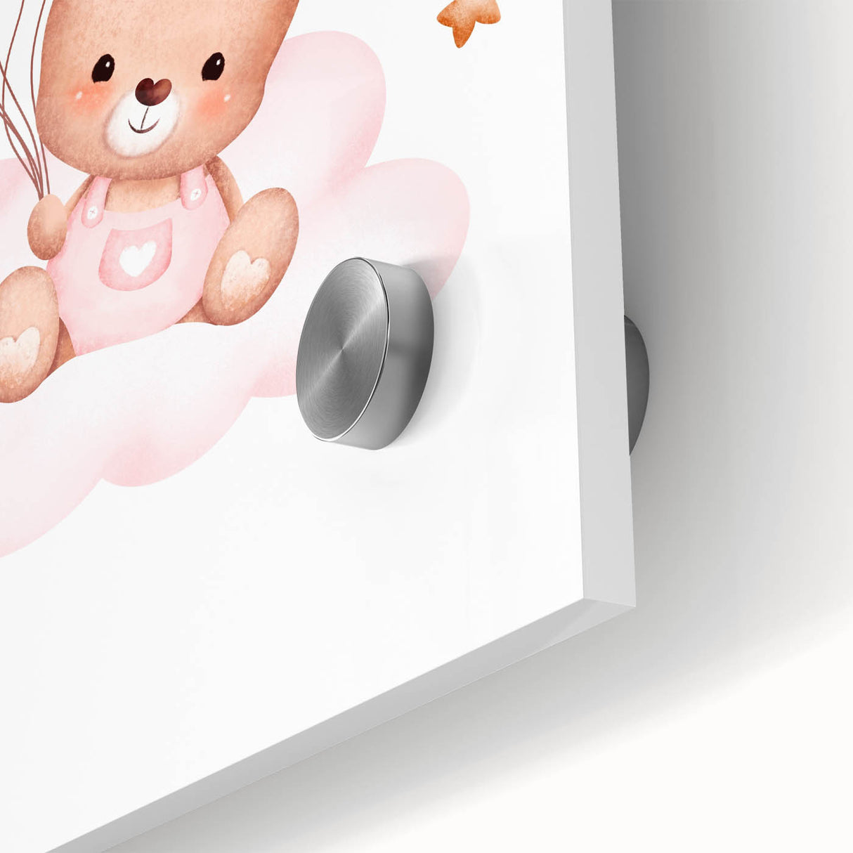 Girls Bedroom Art - Teddy Bear on Cloud Kids Room Wall Decor