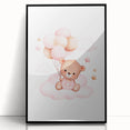 Girls Bedroom Art - Teddy Bear on Cloud Kids Room Wall Decor