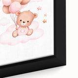 Girls Bedroom Art - Teddy Bear on Cloud Kids Room Wall Decor
