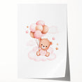 Girls Bedroom Art - Teddy Bear on Cloud Kids Room Wall Decor
