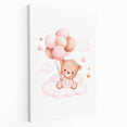 Girls Bedroom Art - Teddy Bear on Cloud Kids Room Wall Decor
