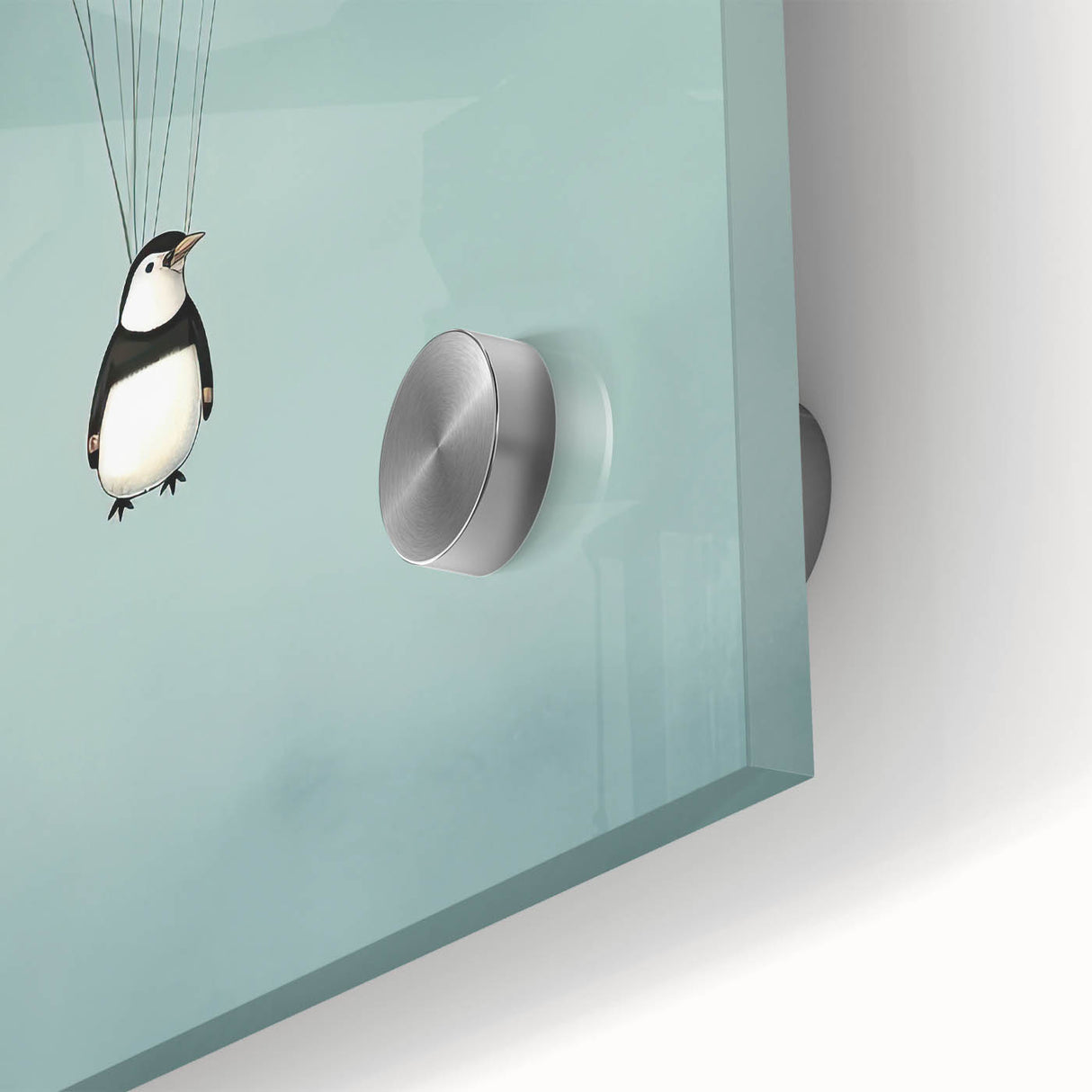 Canvas Art for Kids – Dreamy Penguin Floating with Moon Balloon