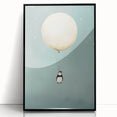 Canvas Art for Kids – Dreamy Penguin Floating with Moon Balloon