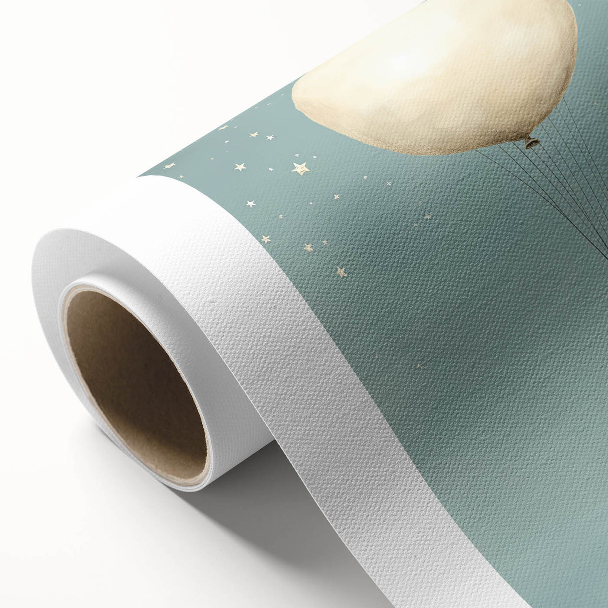 Canvas Art for Kids – Dreamy Penguin Floating with Moon Balloon
