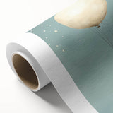 Canvas Art for Kids – Dreamy Penguin Floating with Moon Balloon