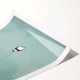 Canvas Art for Kids – Dreamy Penguin Floating with Moon Balloon