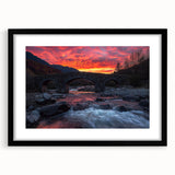 Landscape bridge frame in matte black, showcasing a modern design with a sleek front view, ideal for contemporary home decor. Perfect for displaying artwork or photographs.