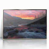 Framed acrylic artwork of a modern landscape bridge design in silver, showcasing intricate details and vibrant colors, perfect for enhancing contemporary decor.