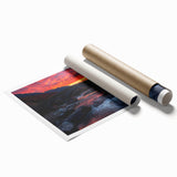 Landscape bridge rolled print showcasing a stunning natural scene with vibrant colors and intricate details, packaged securely in a durable cardboard tube for safe delivery. Perfect for enhancing home decor with artistic flair.