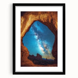 Framed landscape wall art depicting majestic canyons, featuring a sleek black mat and frame, ideal for enhancing home decor with natural beauty.