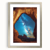 Elegant silver-framed landscape artwork showcasing stunning canyons, complete with a white mat, perfect for enhancing home decor. Ideal for nature lovers and art enthusiasts.