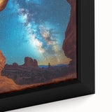 Framed canvas artwork showcasing a vibrant landscape of canyons with rich earthy tones and intricate textures, perfect for enhancing home decor and artistic ambiance.