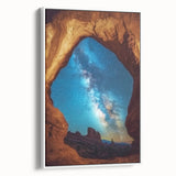 Framed canvas art depicting a vibrant landscape of canyons, showcasing rich earthy tones and dramatic rock formations, ideal for enhancing modern home decor.