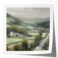 Landscape wall art print showcasing a serene countryside scene with rolling hills and vibrant greenery, presented in a glossy finish, ideal for home decor.