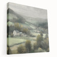 Stretched canvas wall art depicting a serene countryside landscape with rolling hills and a vibrant sky, ideal for home decor and nature-themed interiors.