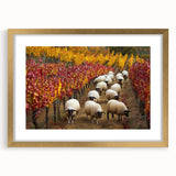 Elegant gold-framed landscape artwork of the countryside with a mat, showcasing serene natural beauty and intricate detailing, perfect for home decor.