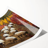 Rolled landscape print showcasing a vibrant countryside scene with rolling hills and a blue sky, elegantly packaged in a protective cardboard tube for safe shipping.