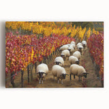 Stretched canvas artwork showcasing a serene countryside landscape with vibrant greenery and rolling hills, perfect for home decor or artistic inspiration.