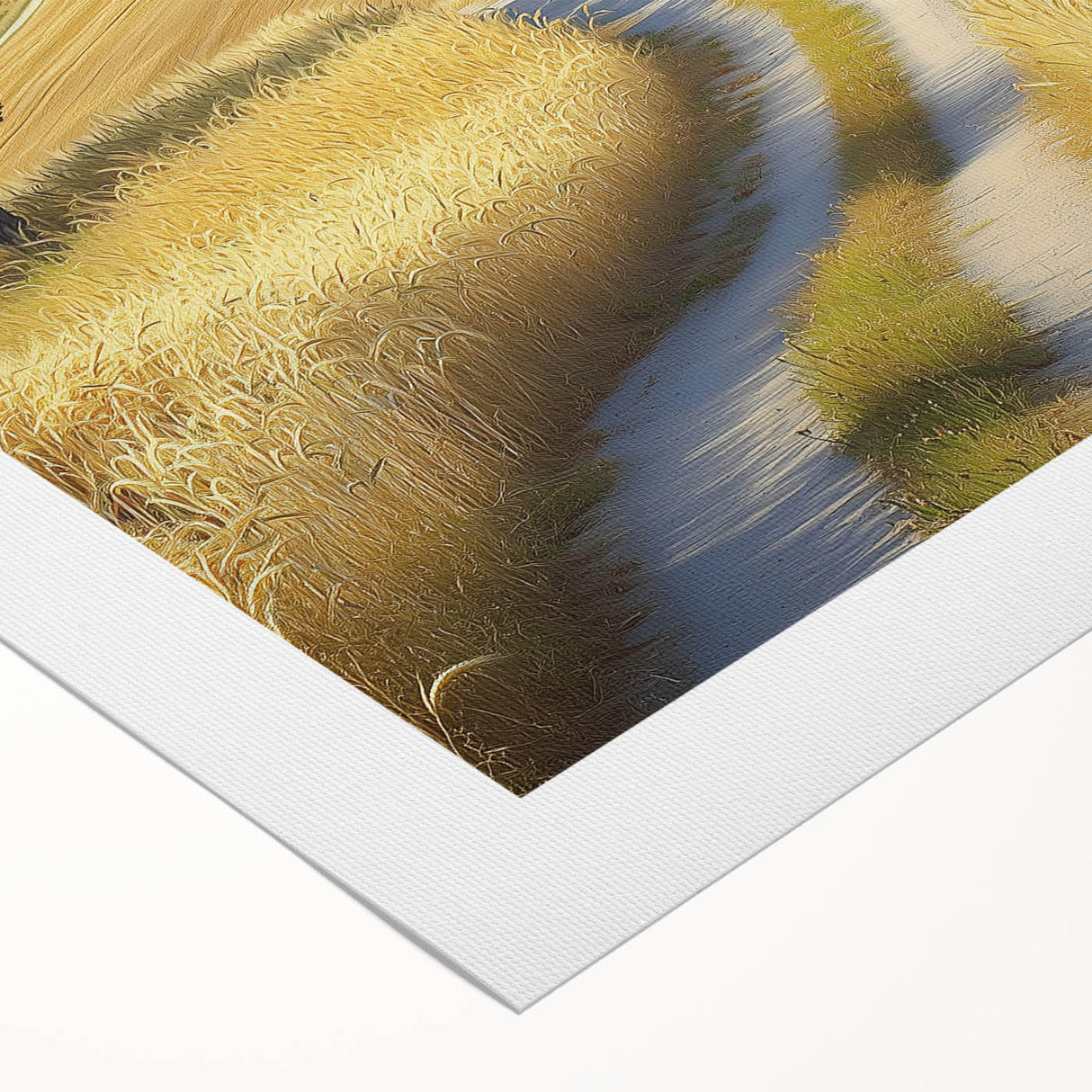 Rolled canvas featuring a vibrant landscape design with rolling fields and a serene sky, elegantly packaged in a protective cardboard tube for easy transport and display. This artwork adds a touch of nature-inspired beauty to any home décor.