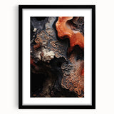 Extra large abstract art print featuring textured, colorful art with vibrant hues on a framed canvas.