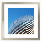 Textured art depicting an abstract animal close-up in muted earth tones on a silver-framed mat, ideal for bedroom art.
