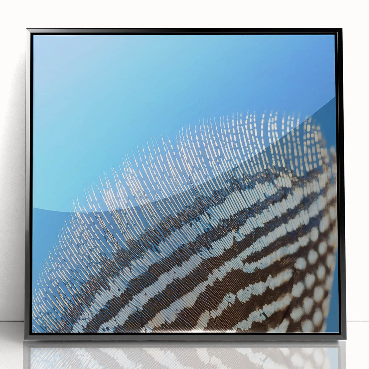 Large abstract wall art featuring a close-up animal motif in black and gray tones on a framed acrylic.