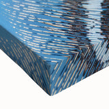 Large art of a zebra in black and white tones on stretched canvas, suitable for bedroom wall decor.