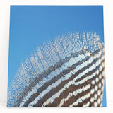 Black and white close-up photo of a zebra on stretched canvas, ideal for kitchen wall art or bedroom decor.