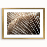 Extra large abstract art print featuring textured floral designs in gold and cream tones on a framed canvas.