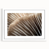 Abstract art print of a floral design in soft pastel shades on a white framed canvas.