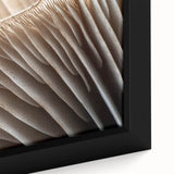 Close-up of black wall art featuring textured, colorful floral design on a large framed canvas, ideal for living room decor.