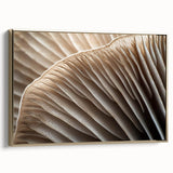 Framed canvas featuring a close-up floral design in muted gold tones, ideal for bedroom wall art.