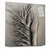 Large abstract wall art featuring nature elements in mid-century modernist style on acrylic glass.